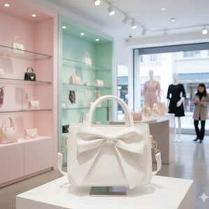 Chic White Bow Satchel